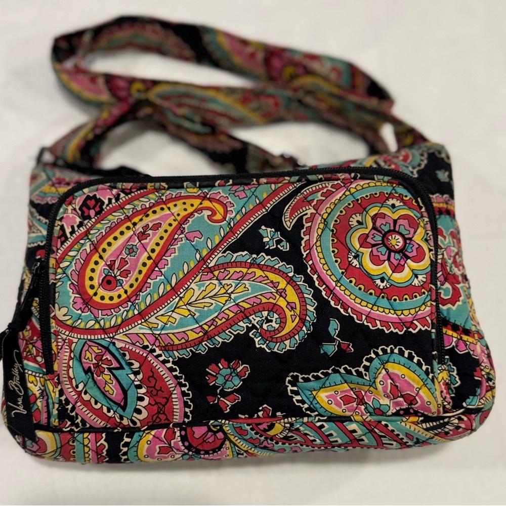 Vera Bradley Little Hipster Crossbody Bag Parisian Paisley Quilted Cotton